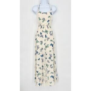 Candies Cream Lace Butterfly Fairycore Halter Maxi Dress Size XS